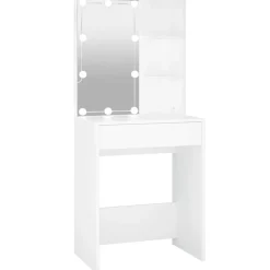 vidaXL Tocador con LED 60x40x140 cm Blanco Clearance