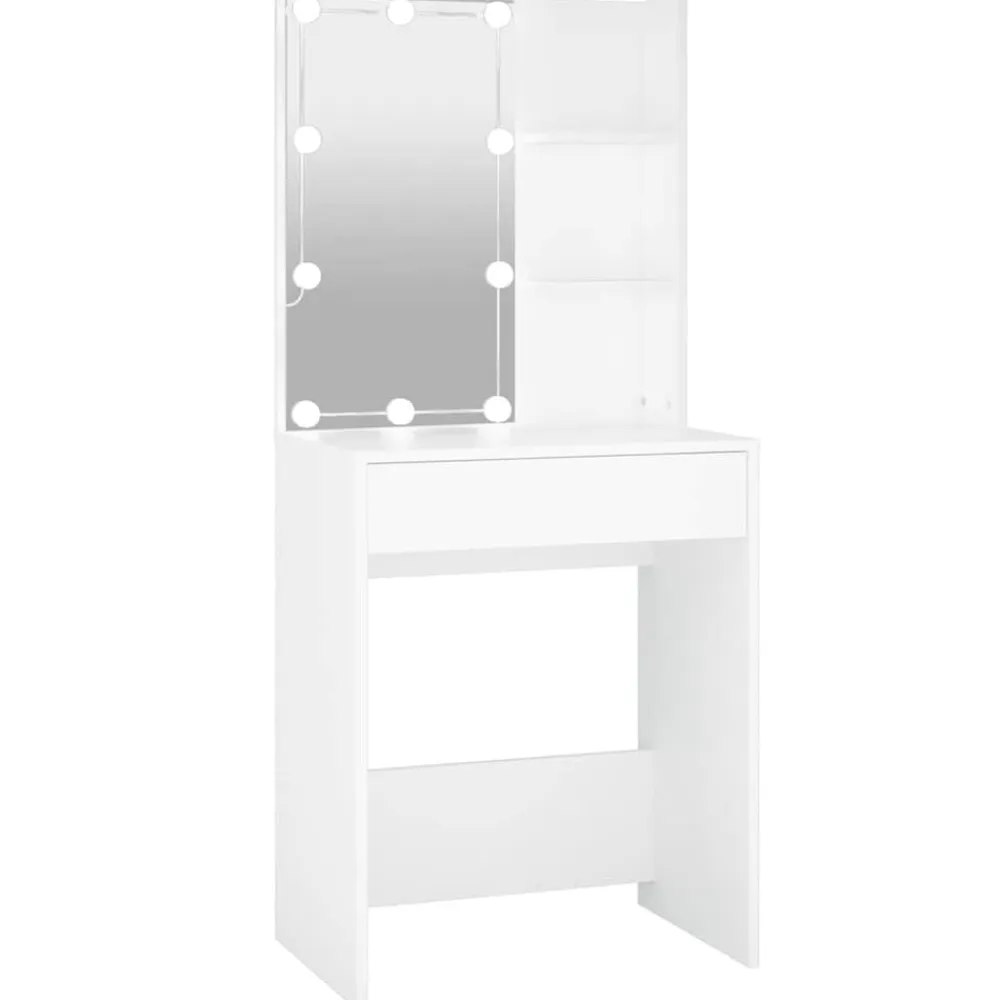 vidaXL Tocador con LED 60x40x140 cm Blanco Clearance