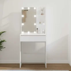 vidaXL Tocador con LED 60x40x140 cm Blanco Clearance