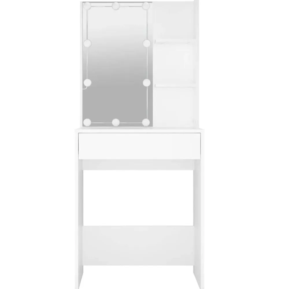 vidaXL Tocador con LED 60x40x140 cm Blanco Clearance