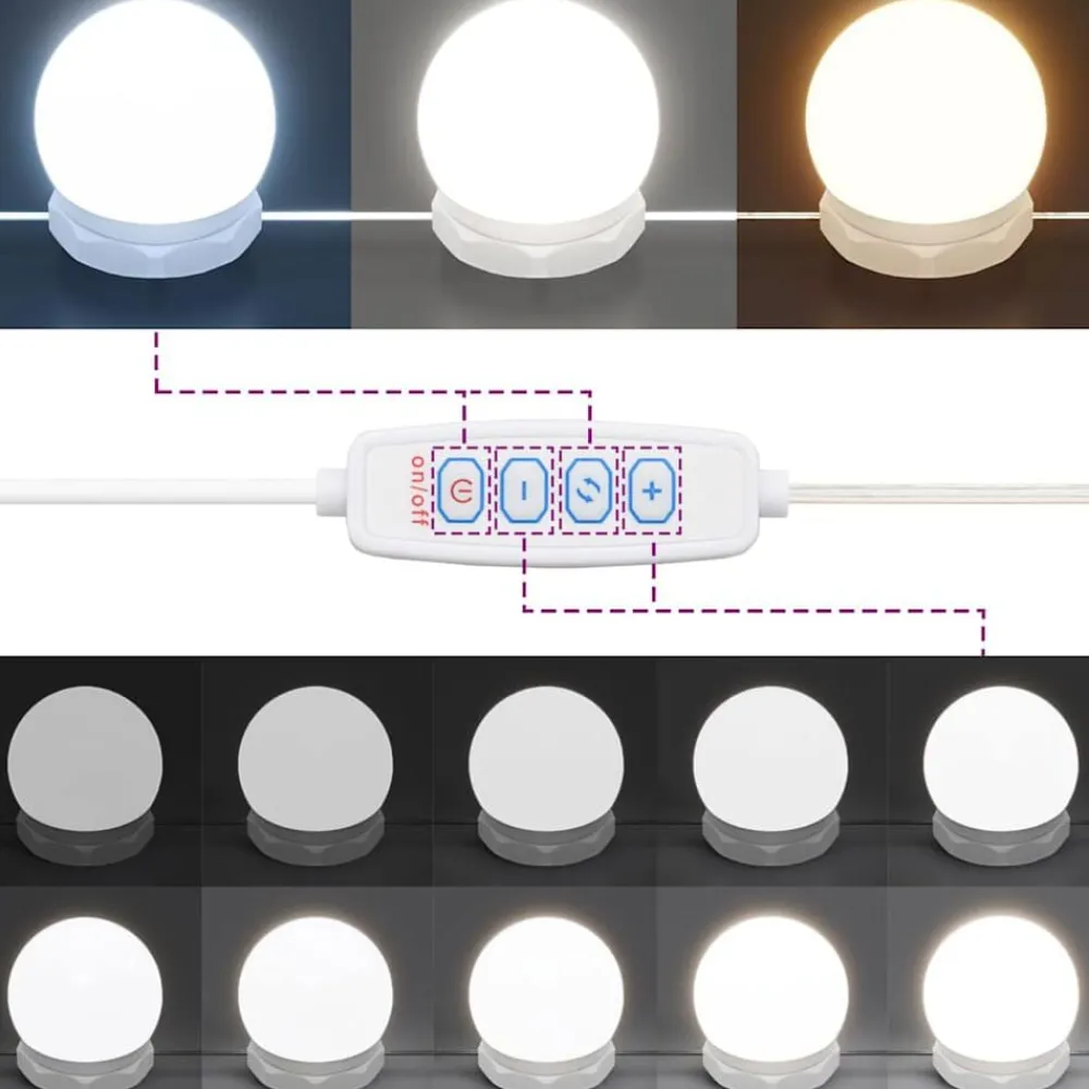 vidaXL Tocador con LED 60x40x140 cm Blanco Clearance