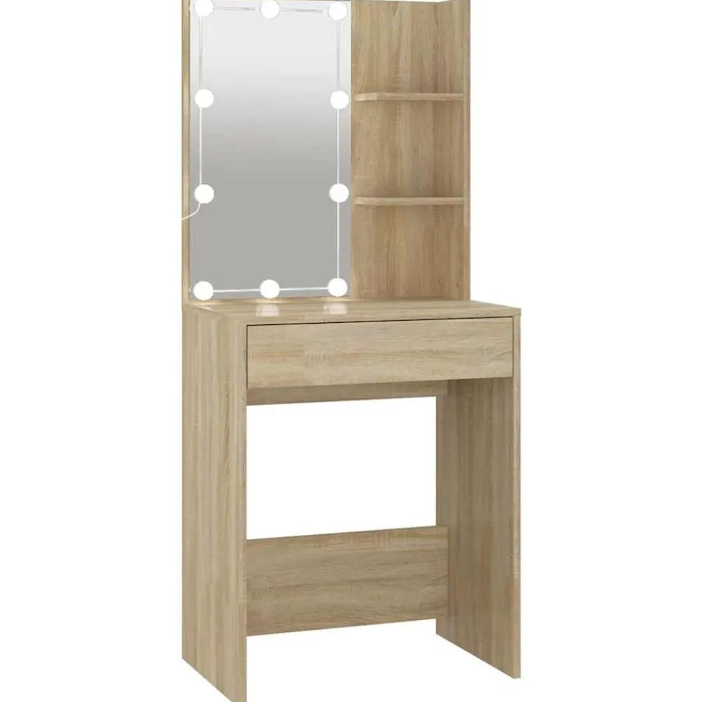 vidaXL Mesas-Tocador con LED color 60x40x140 cm