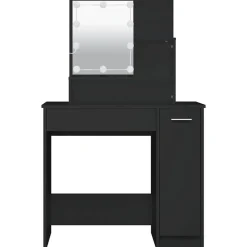 vidaXL Tocador con LED 86,5x35x136 cm Negro Clearance
