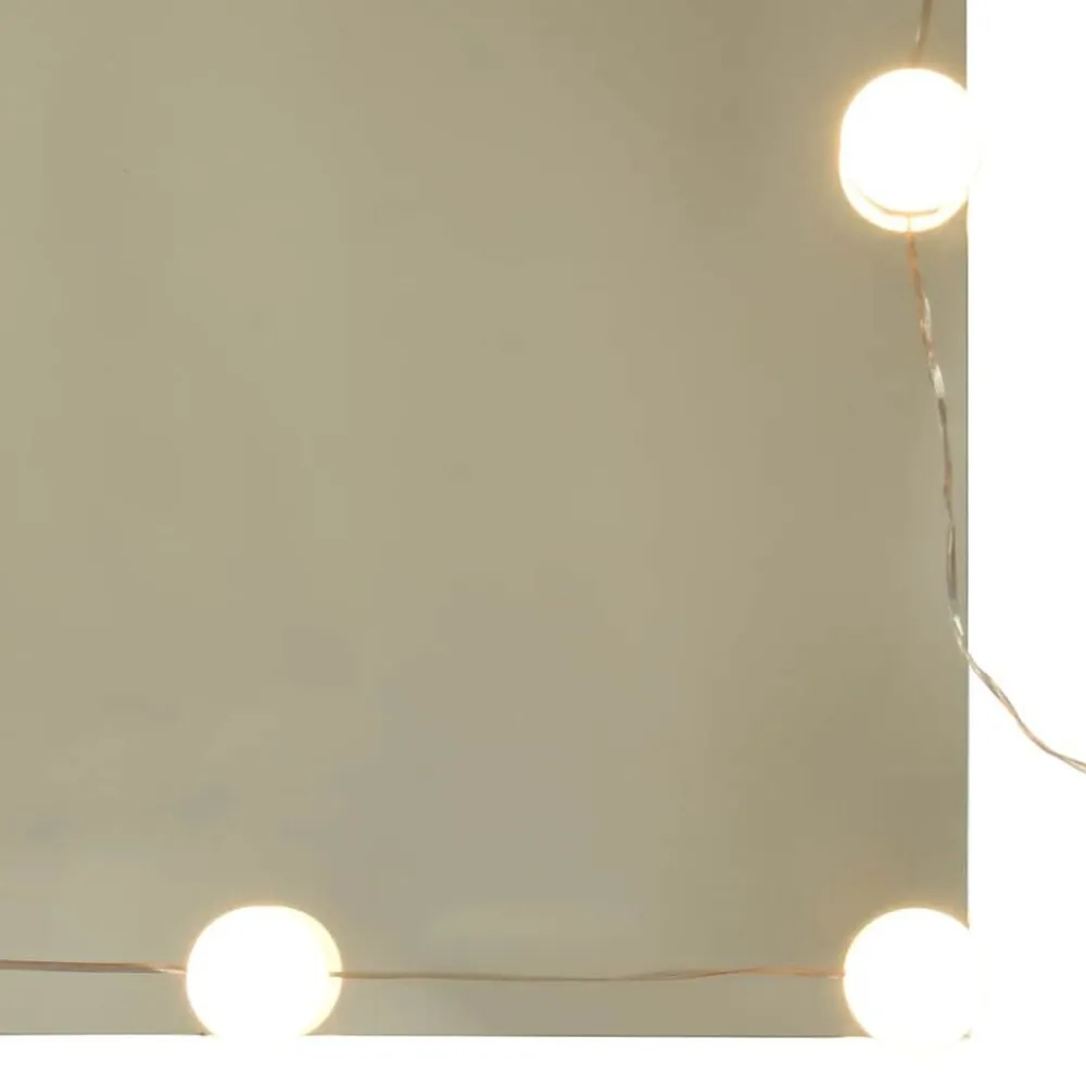 vidaXL Mesas-Tocador con luces LED madera envejecida 60x40x140 cm