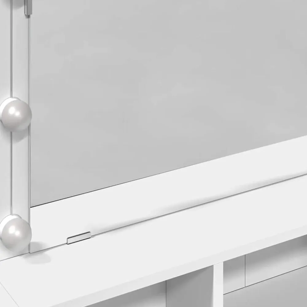 vidaXL Tocador con luces LED 80x41x134,5 cm Blanco Hot