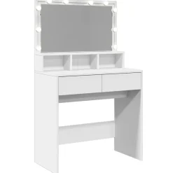 vidaXL Tocador con luces LED 80x41x134,5 cm Blanco Hot