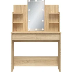 vidaXL Armarios Y Almacenamiento-Tocador con luces LED 96x40x142 cm