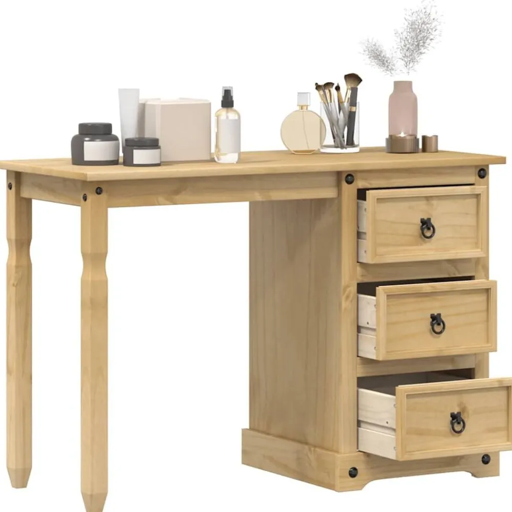 vidaXL Tocador Corona madera maciza de pino 110x47x75 cm Sale