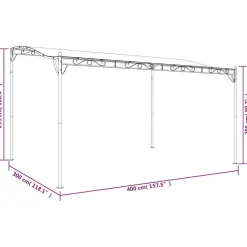 vidaXL Jardín-Toldo acero y tela color 4x3 m 180 g/m²