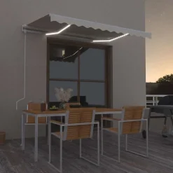 vidaXL Jardín-Toldo automático con LED sensor de viento color 300x250cm