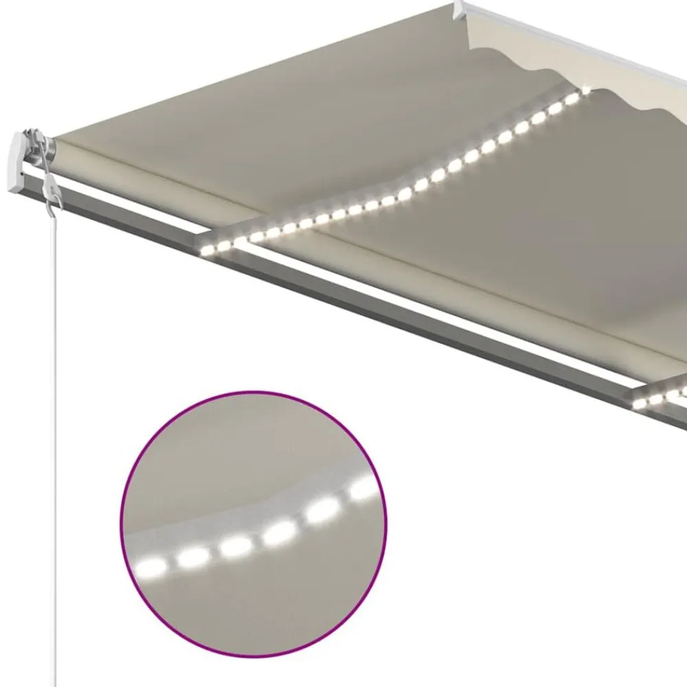 vidaXL Jardín-Toldo automático con LED sensor de viento color 300x250cm