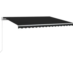 vidaXL Toldo automático LED sensor de viento gris 300x250 cm Antracita New