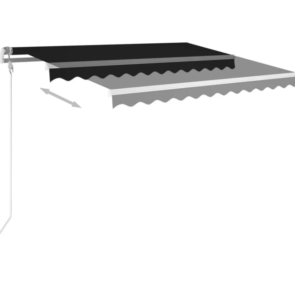 vidaXL Toldo automático LED sensor de viento gris 300x250 cm Antracita New