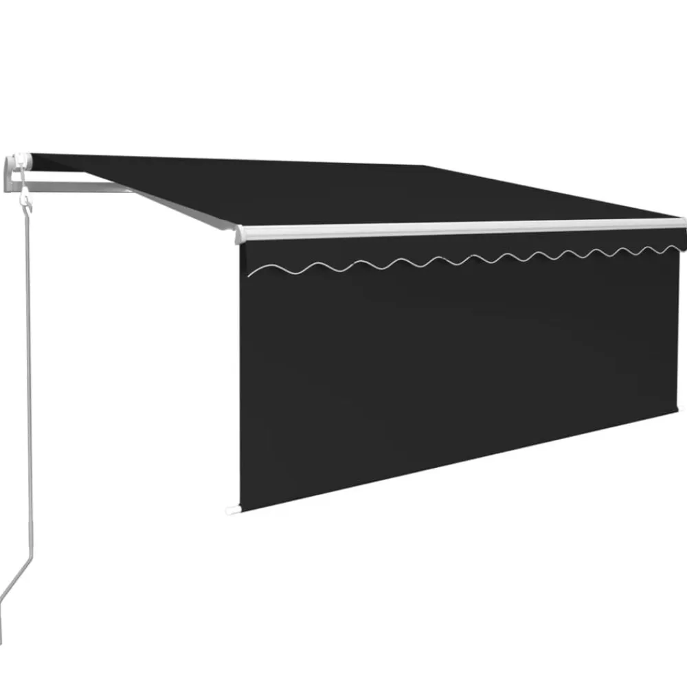vidaXL Toldo automático retráctil con persiana gris 3x2,5m Antracita Outlet