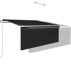 vidaXL Toldo automático retráctil con persiana gris 3x2,5m Antracita Outlet