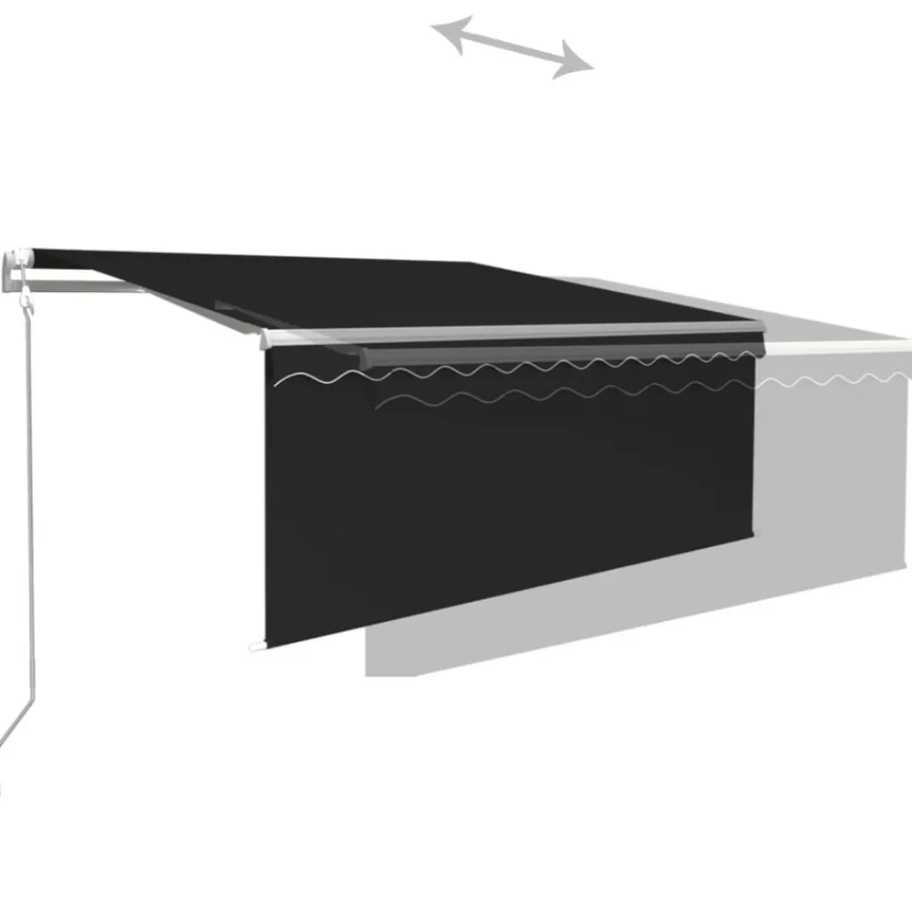 vidaXL Toldo automático retráctil con persiana gris 3x2,5m Antracita Outlet