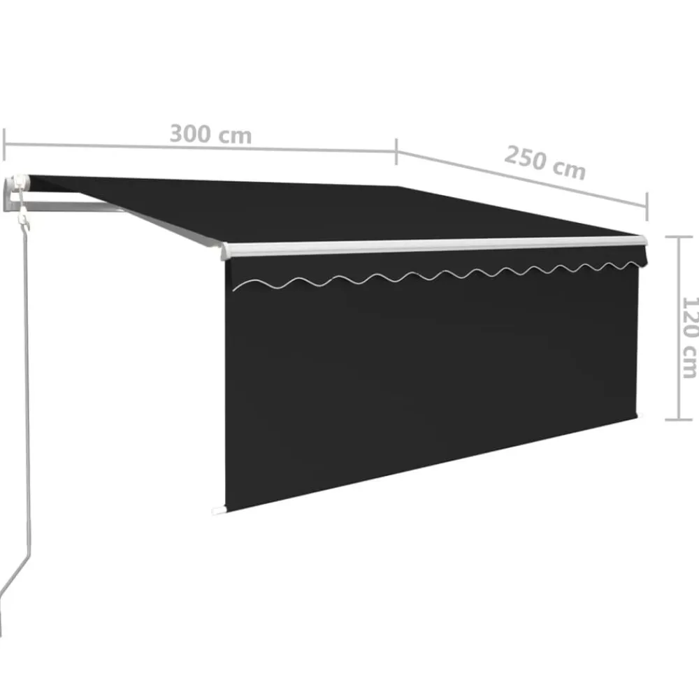 vidaXL Toldo automático retráctil con persiana gris 3x2,5m Antracita Outlet