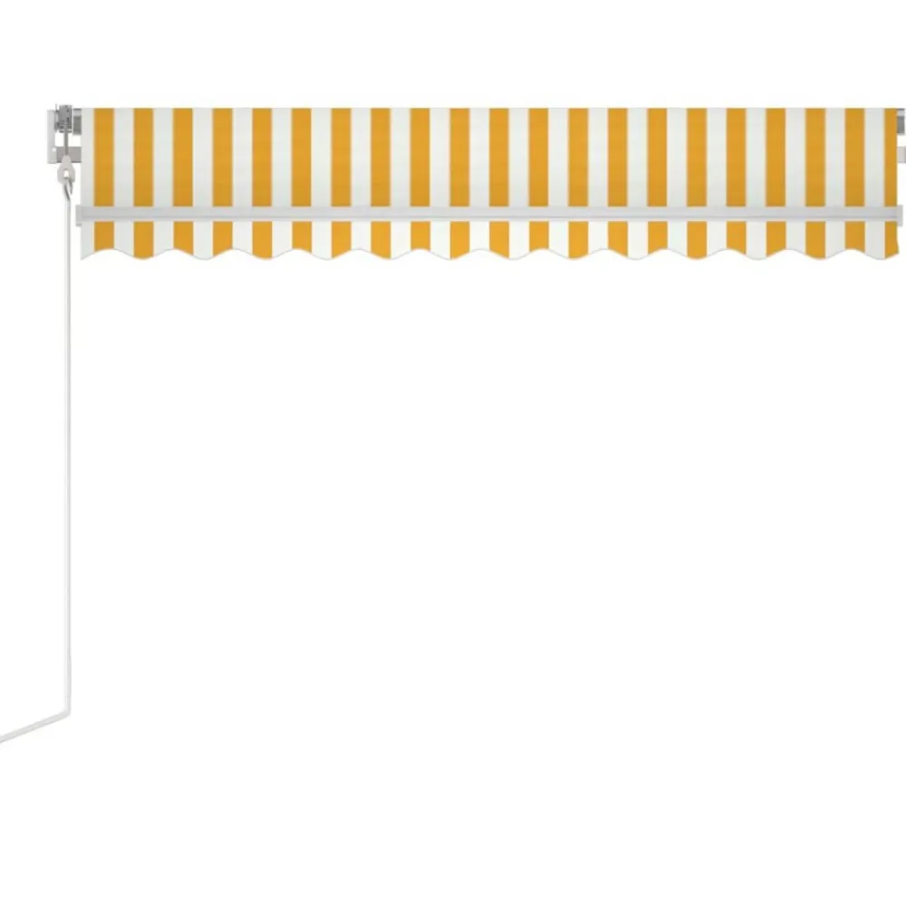 vidaXL Toldo automático retráctil 300x250 cm Amarillo y blanco Outlet