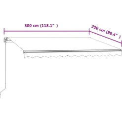 vidaXL Toldo automático retráctil 300x250 cm Amarillo y blanco Outlet