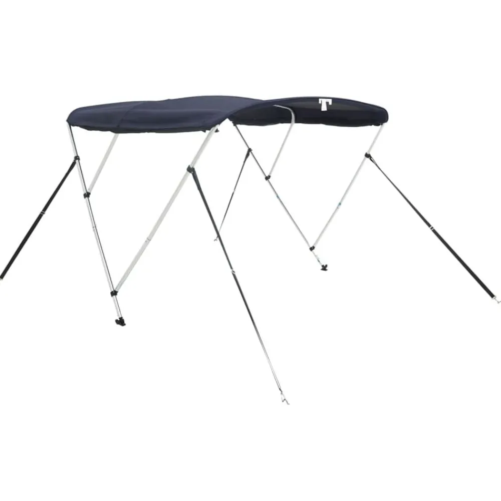 vidaXL Toldo bimini 3 arcos con paredes laterales de malla Azul y negro
