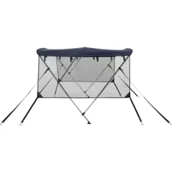 vidaXL Toldo bimini 3 arcos con paredes laterales de malla Azul y negro