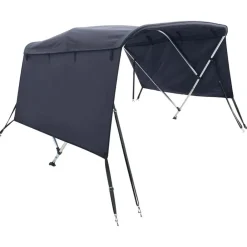 vidaXL Toldo bimini 3 arcos con paredes laterales 183x(185-198)x137 cm Azul Online