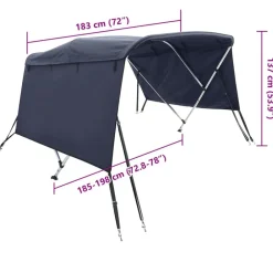 vidaXL Toldo bimini 3 arcos con paredes laterales 183x(185-198)x137 cm Azul Online