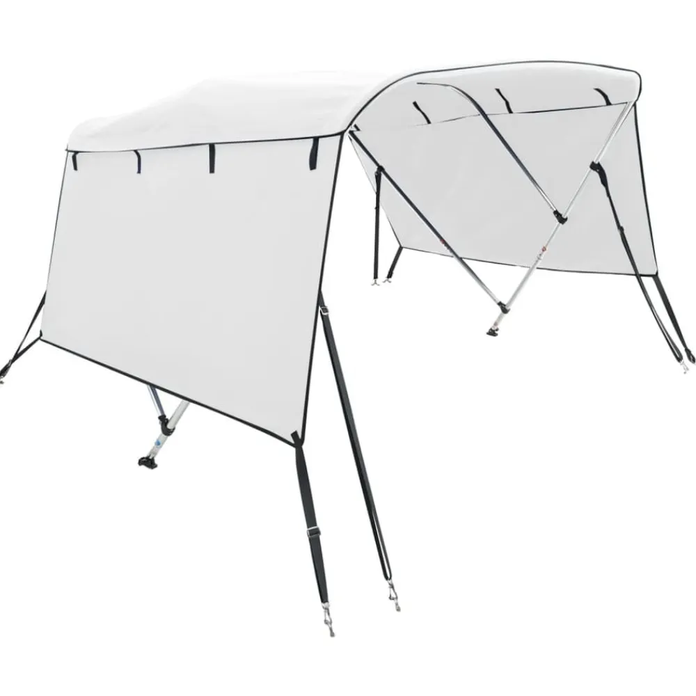 vidaXL Toldo bimini 3 arcos con paredes laterales 183x(137-152)x137 cm Blanco Online
