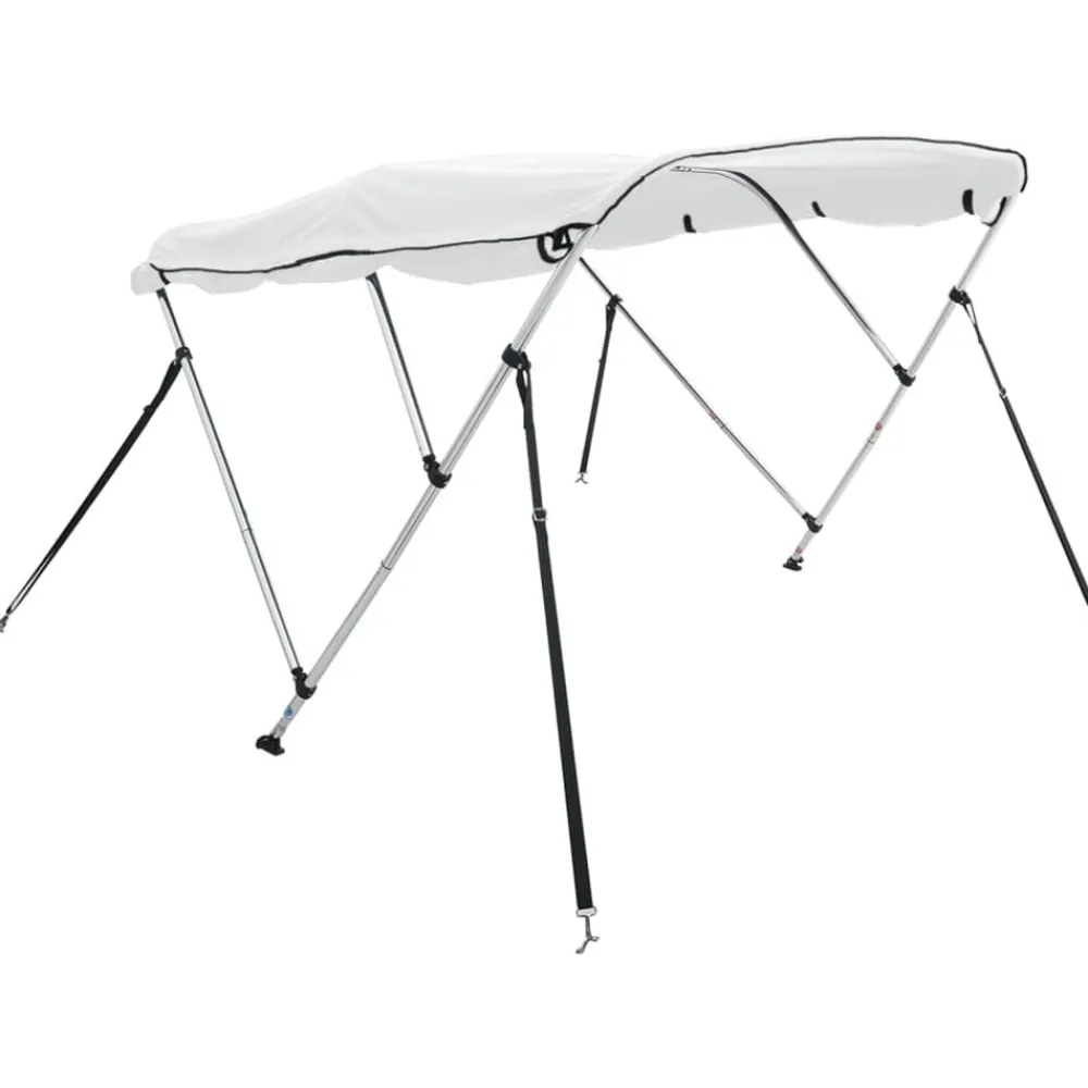 vidaXL Toldo bimini 3 arcos con paredes laterales 183x(137-152)x137 cm Blanco Online