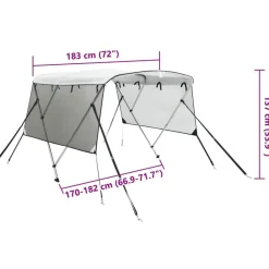 vidaXL Piezas Y Accesorios Para Vehículos-Toldo bimini 3 arcos con paredes laterales de malla