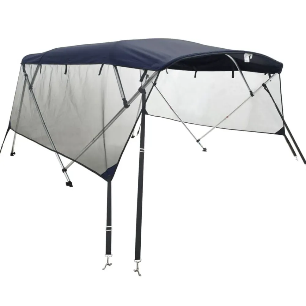vidaXL Piezas Y Accesorios Para Vehículos-Toldo bimini 4 arcos con paredes laterales de malla
