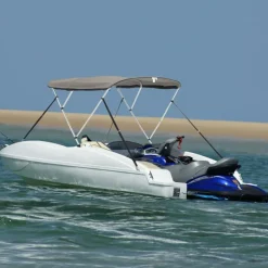vidaXL Toldo bimini 3 arcos con paredes laterales de malla Antracita y negro Outlet
