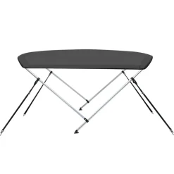 vidaXL Piezas Y Accesorios Para Vehículos-Toldo Bimini de 2 arcos gris 150x120x110 cm