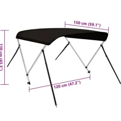 vidaXL Piezas Y Accesorios Para Vehículos-Toldo bimini de 2 arcos 150x120x110 cm