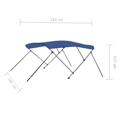 vidaXL Toldo Bimini de 3 arcos 183x180x137 cm Azul Hot