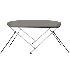 vidaXL Toldo bimini de 2 arcos 150x120x110 cm Gris Sale