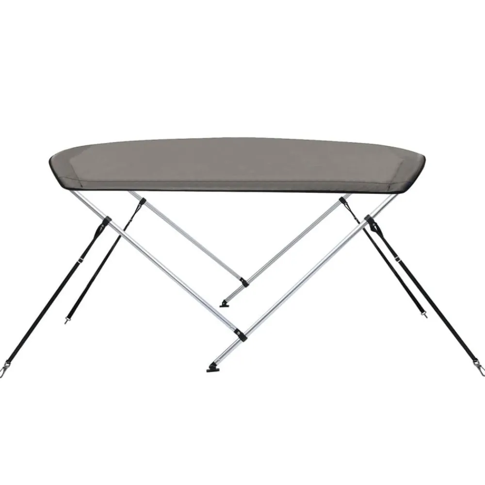vidaXL Toldo bimini de 2 arcos 150x120x110 cm Gris Sale