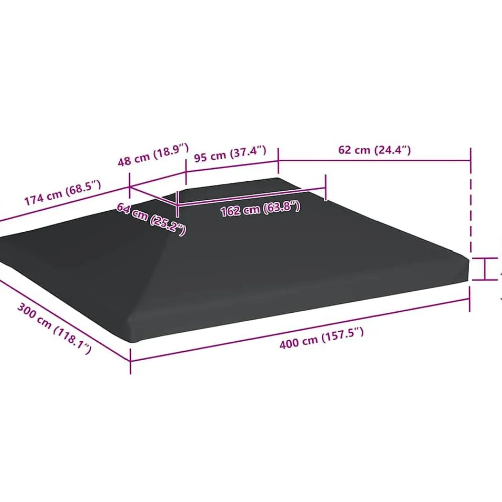 vidaXL Jardín-Toldo de cenador 310 g/m² 4x3 m