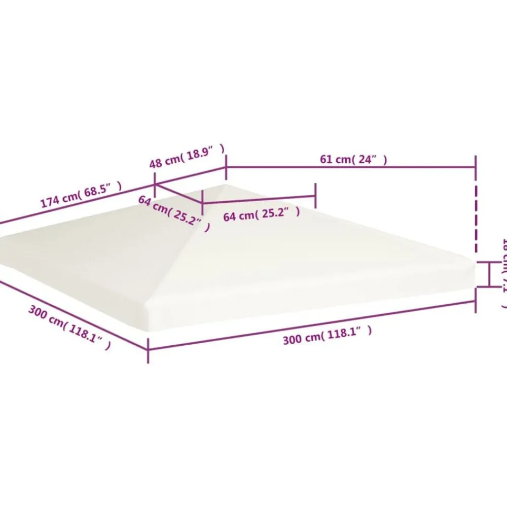 vidaXL Jardín-Toldo de cenador 310 g/m² 3x3 m crema
