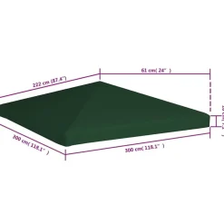 vidaXL Toldo de cenador 310 g/m² 3x3 m Verde Discount