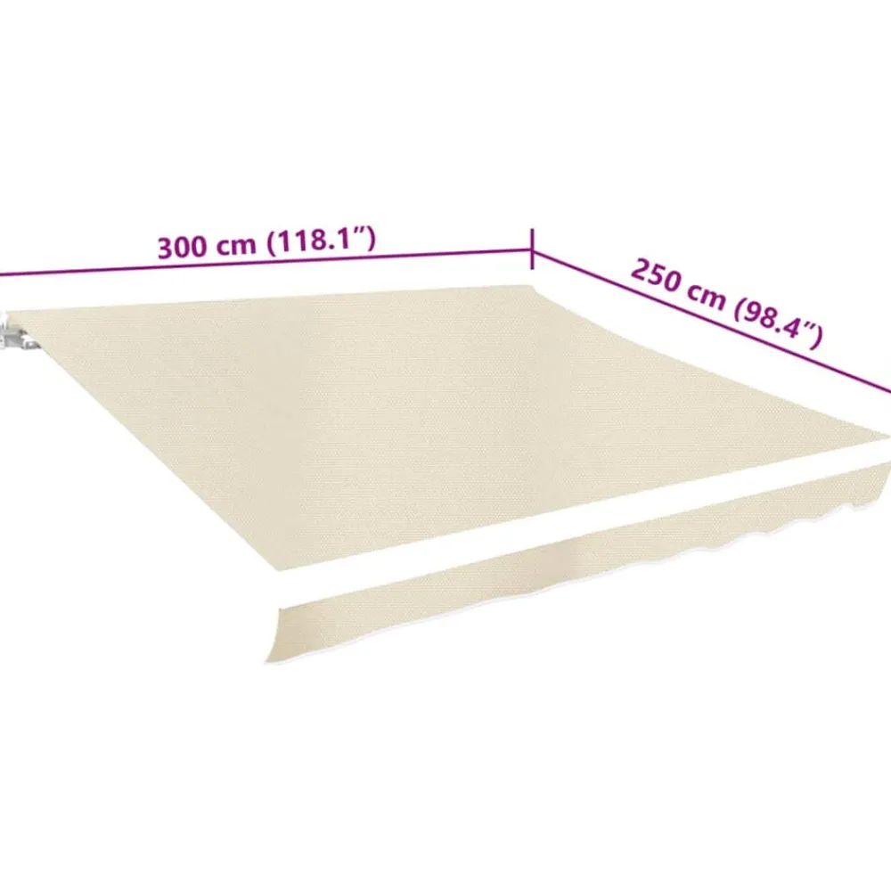 vidaXL Toldo de lona color 3x2,5 m sin armazón Crema Sale