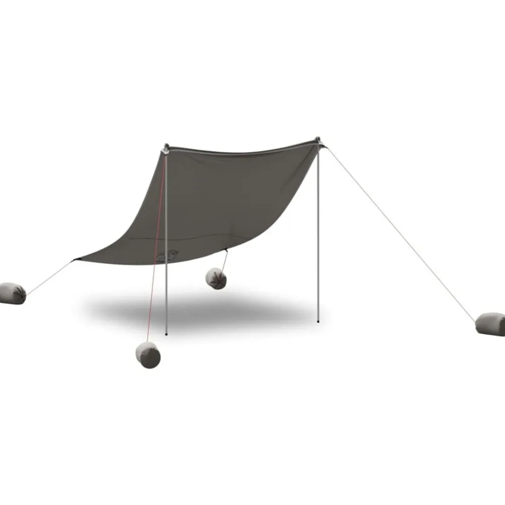 vidaXL Toldo de playa con anclas de arena 214x236 cm Gris Hot