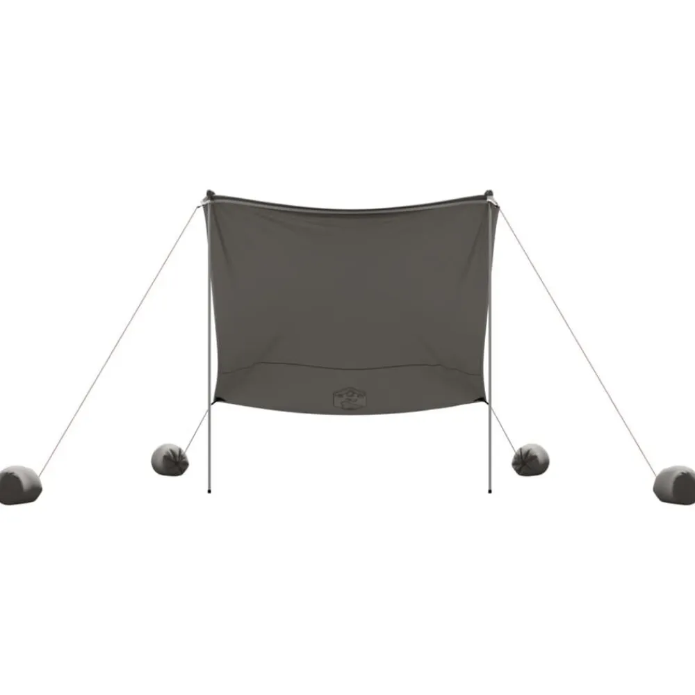 vidaXL Toldo de playa con anclas de arena 214x236 cm Gris Hot