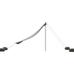 vidaXL Toldo de playa con anclas de arena 214x236 cm Gris Hot