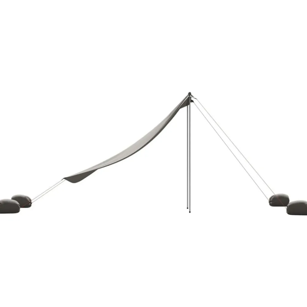 vidaXL Toldo de playa con anclas de arena 214x236 cm Gris Hot