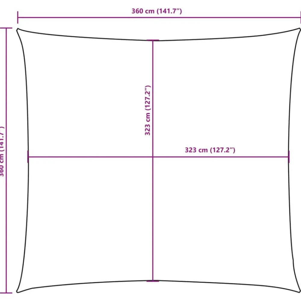 vidaXL Jardín-Toldo de vela cuadrado tela Oxford 3,6x3,6 m
