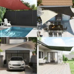 vidaXL Toldo de vela cuadrado HDPE 3,6x3,6 m Crema Discount