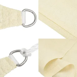 vidaXL Toldo de vela cuadrado HDPE 3,6x3,6 m Crema Discount