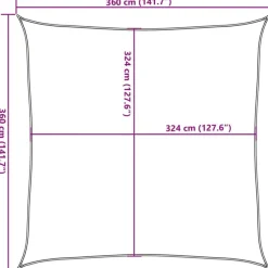 vidaXL Toldo de vela cuadrado HDPE 3,6x3,6 m Crema Discount