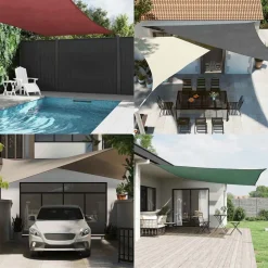 vidaXL Toldo de vela cuadrado tela Oxford 2x2 m Negro Sale